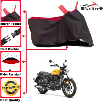 KEDIT Two Wheeler Cover for Royal Enfield(Meteor 350, Red, Black)