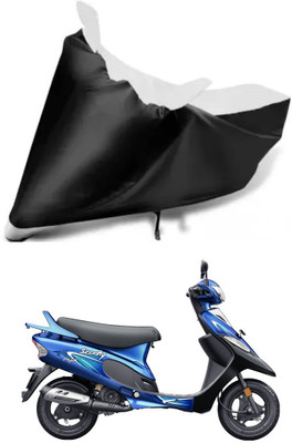 Variety Products Collection Waterproof Two Wheeler Cover for TVS(Scooty Zest 110 BS6, White, Black)