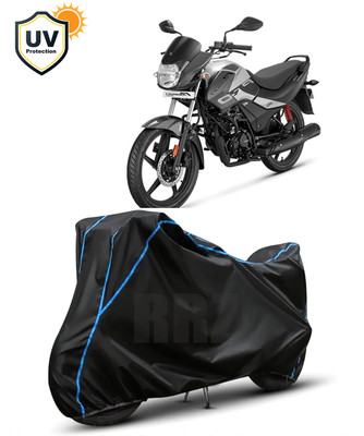 RRZ Waterproof Two Wheeler Cover for Hero(Passion Pro, Black, Blue)
