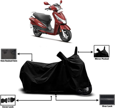 Amexride Two Wheeler Cover for Hero(Duet LX 110CC, Black)