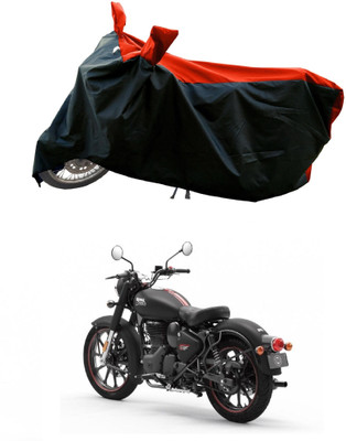 DeepShakshi AUTOMOTIVE Two Wheeler Cover for Royal Enfield(Classic Stealth Black, Red)