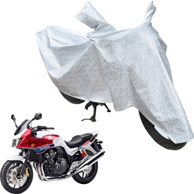 RiderShine Waterproof Two Wheeler Cover for Honda(CB 400, Silver)