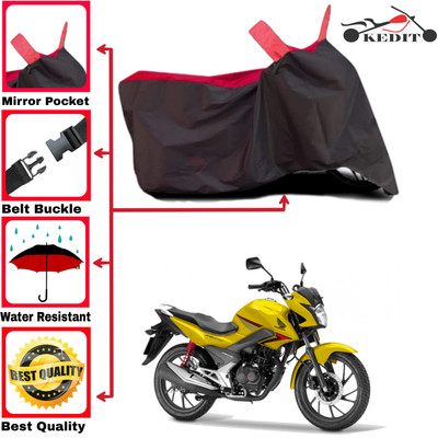 KEDIT Two Wheeler Cover for Honda(CB, Red, Black)