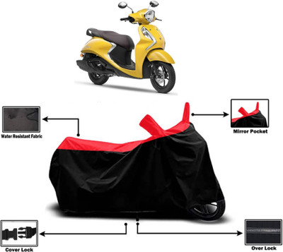 KEDIT Two Wheeler Cover for Yamaha(Fascino, Red)