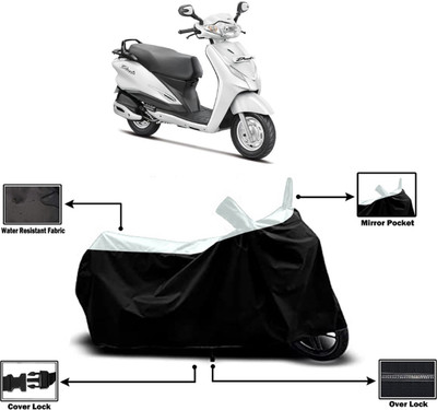 Amexride Two Wheeler Cover for Hero(Duet VX 110CC BS6, White)