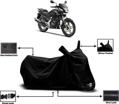 Amexride Two Wheeler Cover for Hero(CBZ TYPE 1, Black)