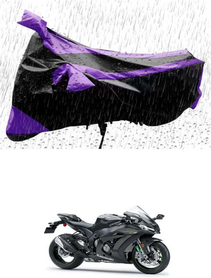 RONISH Waterproof Two Wheeler Cover for Kawasaki(Ninja ZX 10R, Purple, Black)