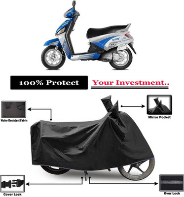 KEDIT Two Wheeler Cover for Mahindra(Gusto, Black)
