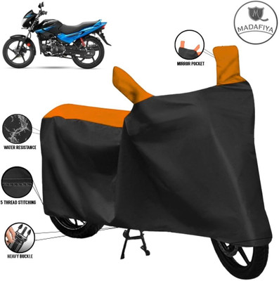 MADAFIYA Waterproof Two Wheeler Cover for Hero(Glamour, Black, Orange)