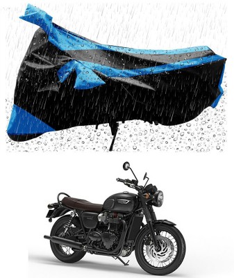 AutoTiger Two Wheeler Cover for Triumph(Bonneville T120 Black, Black, Blue)