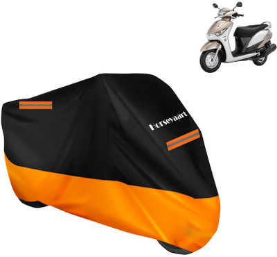 Horseyaart Waterproof Two Wheeler Cover for Yamaha(Alpha BS6, Orange)