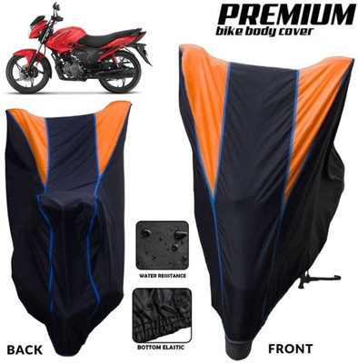 MADAFIYA Two Wheeler Cover for Hero(Glamour BS6, Black, Orange, Blue)