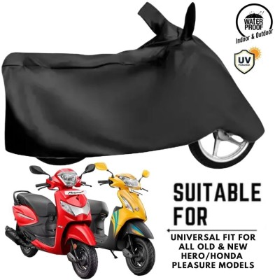 MADAFIYA Waterproof Two Wheeler Cover for Hero(Pleasure Plus, Black)