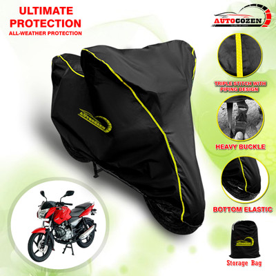 AUTOCOZEN Waterproof Two Wheeler Cover for Bajaj(Pulsar 135 LS DTS-i, Black)