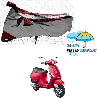 Genipap Two Wheeler Cover for Piaggio(Vespa SXL, Silver, Maroon)