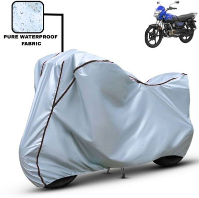 Delphinium Waterproof Two Wheeler Cover for TVS(Radeon, Silver, Black)