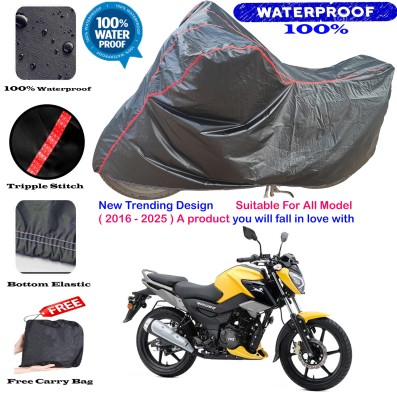 AutoGalaxy Waterproof Two Wheeler Cover for TVS(Raider, Black, Red)