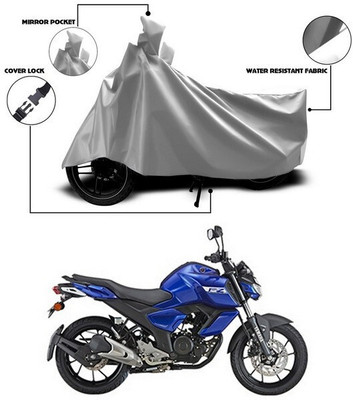 SEBONGO Waterproof Two Wheeler Cover for Yamaha(FZ S V3.0 FI, Silver)