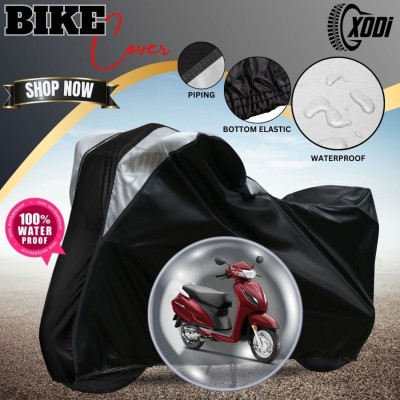 xodi Waterproof Two Wheeler Cover for Honda(Activa, Black, Silver)