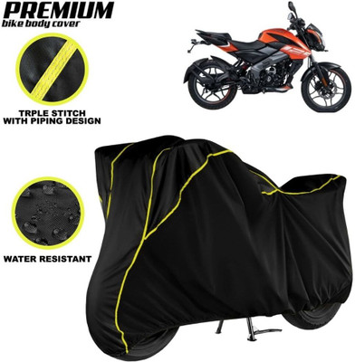 kerwa Waterproof Two Wheeler Cover for Bajaj(Pulsar NS125, Black, Yellow)