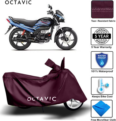 Mdstar Waterproof Two Wheeler Cover for Hero(Passion Plus, Maroon)