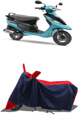 SUGASHRI Waterproof Two Wheeler Cover for TVS(Scooty Pep+ BS6, Red, Blue)