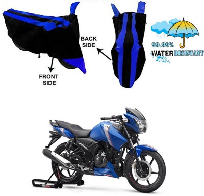 Genipap Two Wheeler Cover for TVS(Apache RTR 160, Black, Blue)