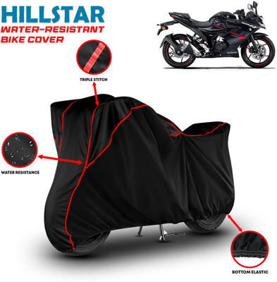 HILLSTAR Waterproof Two Wheeler Cover for Suzuki(Gixxer, Black, Red)