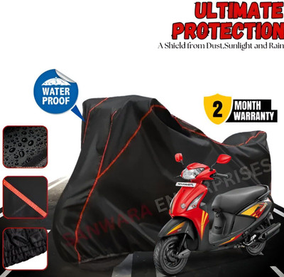 AutoGalaxy Waterproof Two Wheeler Cover for Hero(Pleasure, Black, Red)