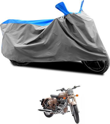 CODOKI Waterproof Two Wheeler Cover for Royal Enfield(Classic Desert Storm, Grey, Blue)