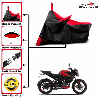 KEDIT Two Wheeler Cover for Bajaj(Pulsar 160 NS DTS-i, Red, Black)