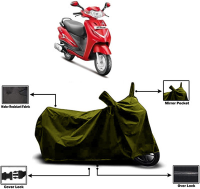 Amexride Two Wheeler Cover for Hero(Duet LX 110CC BS6, Green)