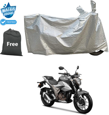 PAGORA Waterproof Two Wheeler Cover for Suzuki(Gixxer 250, Silver)