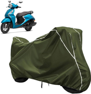 SThanaveX Waterproof Two Wheeler Cover for Yamaha(Fascino, Green, White)