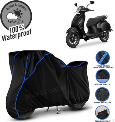 pocket bazar Waterproof Two Wheeler Cover for Bajaj(Chetak, Black)