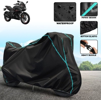 OliverX Waterproof Two Wheeler Cover for Bajaj(Pulsar 250 BS6, Black, Blue)