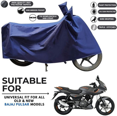 ZAQE Two Wheeler Cover for Bajaj(Pulsar 180F, Blue)