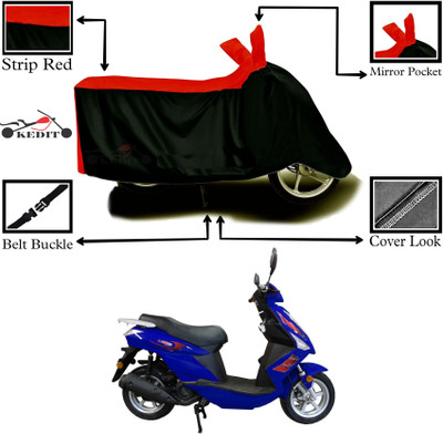 AASHTIK MART Two Wheeler Cover for Mahindra(Gusto 125, Red, Black)