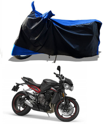DeepShakshi AUTOMOTIVE Waterproof Two Wheeler Cover for Triumph(Street Triple, Blue, Black)