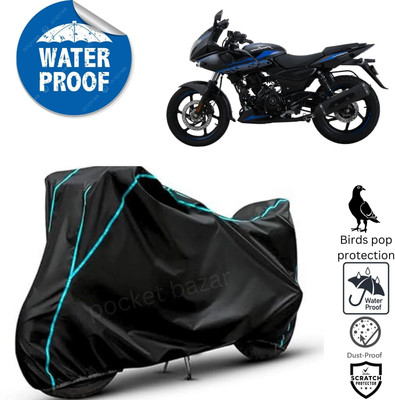 pocket bazar Waterproof Two Wheeler Cover for Bajaj(Pulsar 200 NS DTS-i, Black)