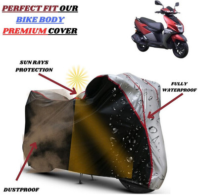 kerwa Waterproof Two Wheeler Cover for TVS(NTORQ, Black, Silver)