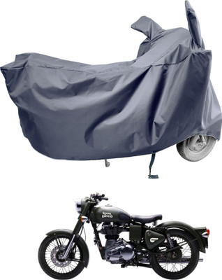 Amexride Two Wheeler Cover for Royal Enfield(Battle, Grey)