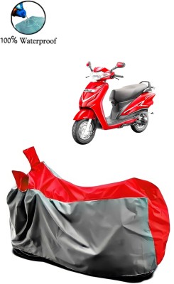 rakku Two Wheeler Cover for Hero(Duet VX 110CC, Grey, Red)