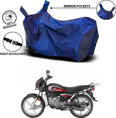 SEBONGO Waterproof Two Wheeler Cover for Hero(Splendor Plus, Blue)