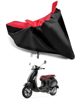 KEDIT Two Wheeler Cover for Piaggio(Vespa, Red, Black)