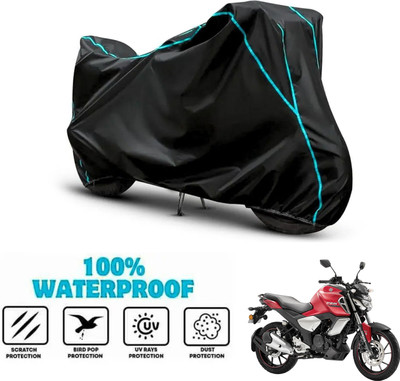 ANTHUB Waterproof Two Wheeler Cover for Yamaha(FZ V3, Black)