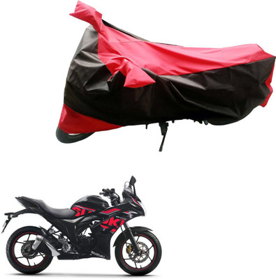 Mdstar Waterproof Two Wheeler Cover for Suzuki(Black, Red)