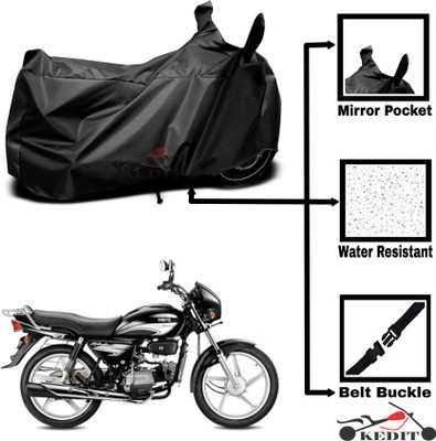 KEDIT Two Wheeler Cover for Hero(Splendor Plus, Black)