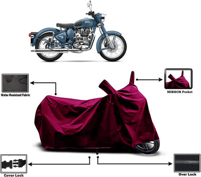 Amexride Two Wheeler Cover for Royal Enfield(Classic Squadron, Maroon)