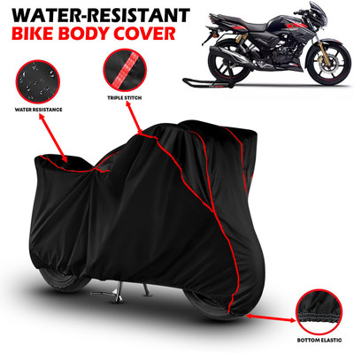 GKG Waterproof Two Wheeler Cover for TVS(Apache RTR 180, Black, Red)